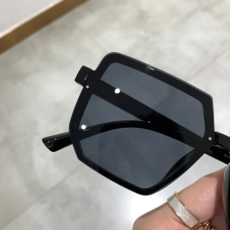 Big Frame Vintage Sunglasses Women Men Brand Square Sun Glasses Retro Eye Glasses Goggle for Male Female Polygon Sunglasses  