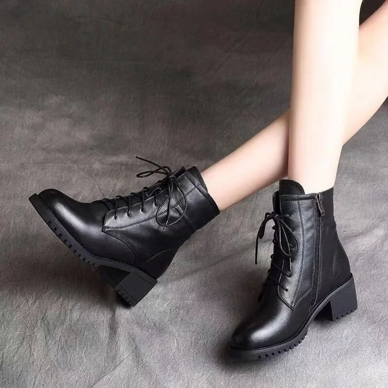 High Quality Ladies Shoes Side Zipper Women's Boots Fashion Cross-tied Modern Boots Women Hot Sale Plus Size Ankle Boots