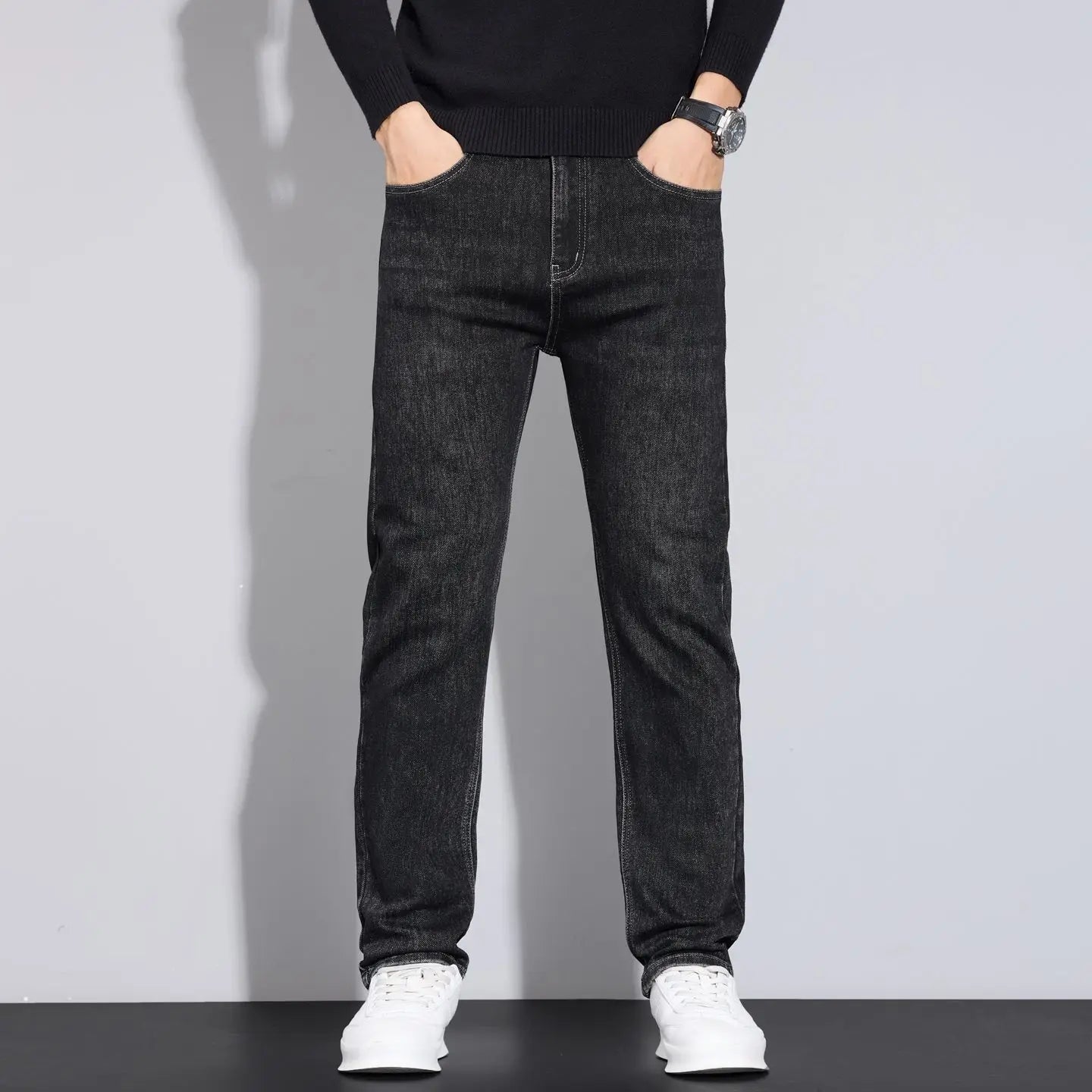 JEAN Autumn/Winter new men's casual pants, high-quality business formal sportswear jeans, straight-leg stretch long pants