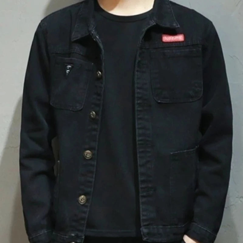 Autumn Denim Jackets Man Padded Warm Button Cheap Price Stylish Loose Cowboy Coat for Men Elatic Low Menswear Y2k Lxury Designer