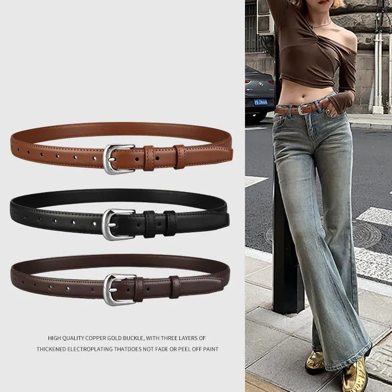 Belt Women's Retro Versatile Trendy Belt New Instagram Style Small Crowd Waist Closing Jeans Belt Women
