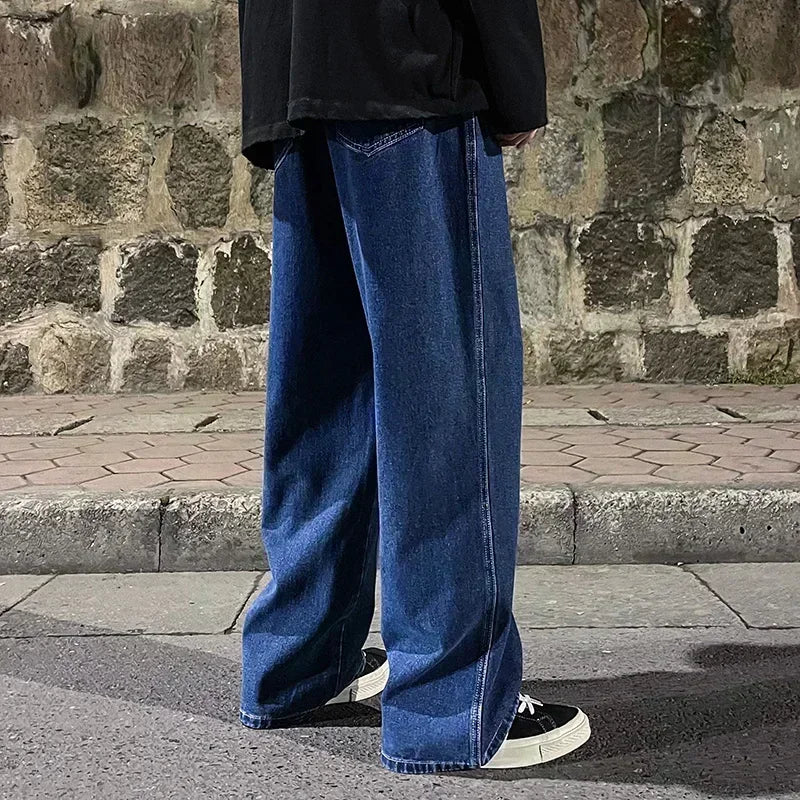 Spring/Summer Korean Style Straight Leg Lyocell Jeans Men's Fashion Versatile Loose Thin Pants Men's Washed Retro