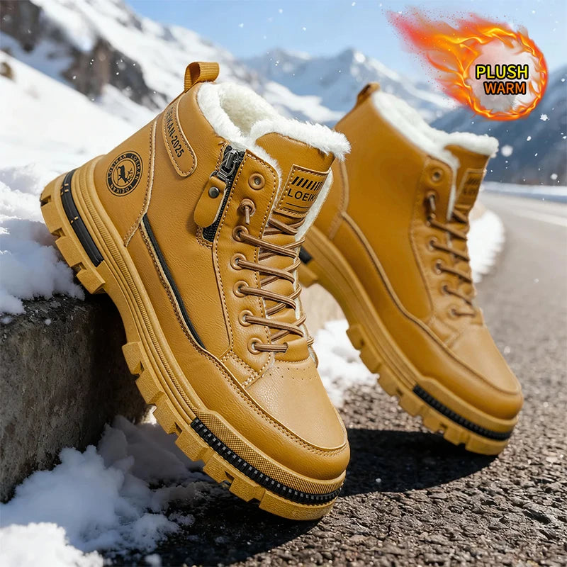 Winter New Men's Snow Boots, Thickened & Cotton-Lined, Versatile Trendy Style, Outdoor Wear with Street Vibe