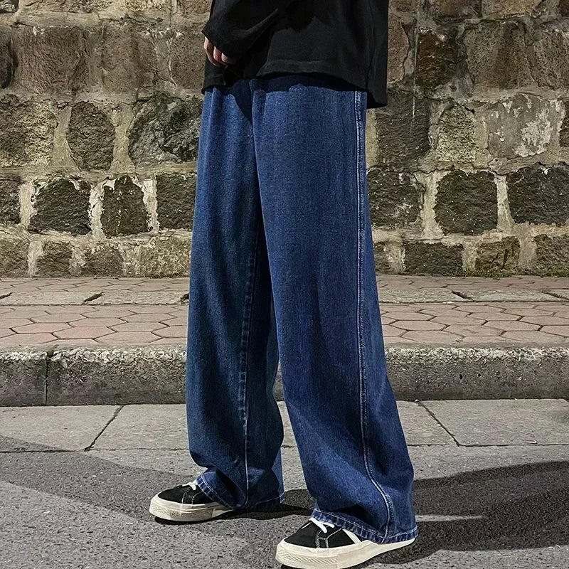 Spring/Summer Korean Style Straight Leg Lyocell Jeans Men's Fashion Versatile Loose Thin Pants Men's Washed Retro