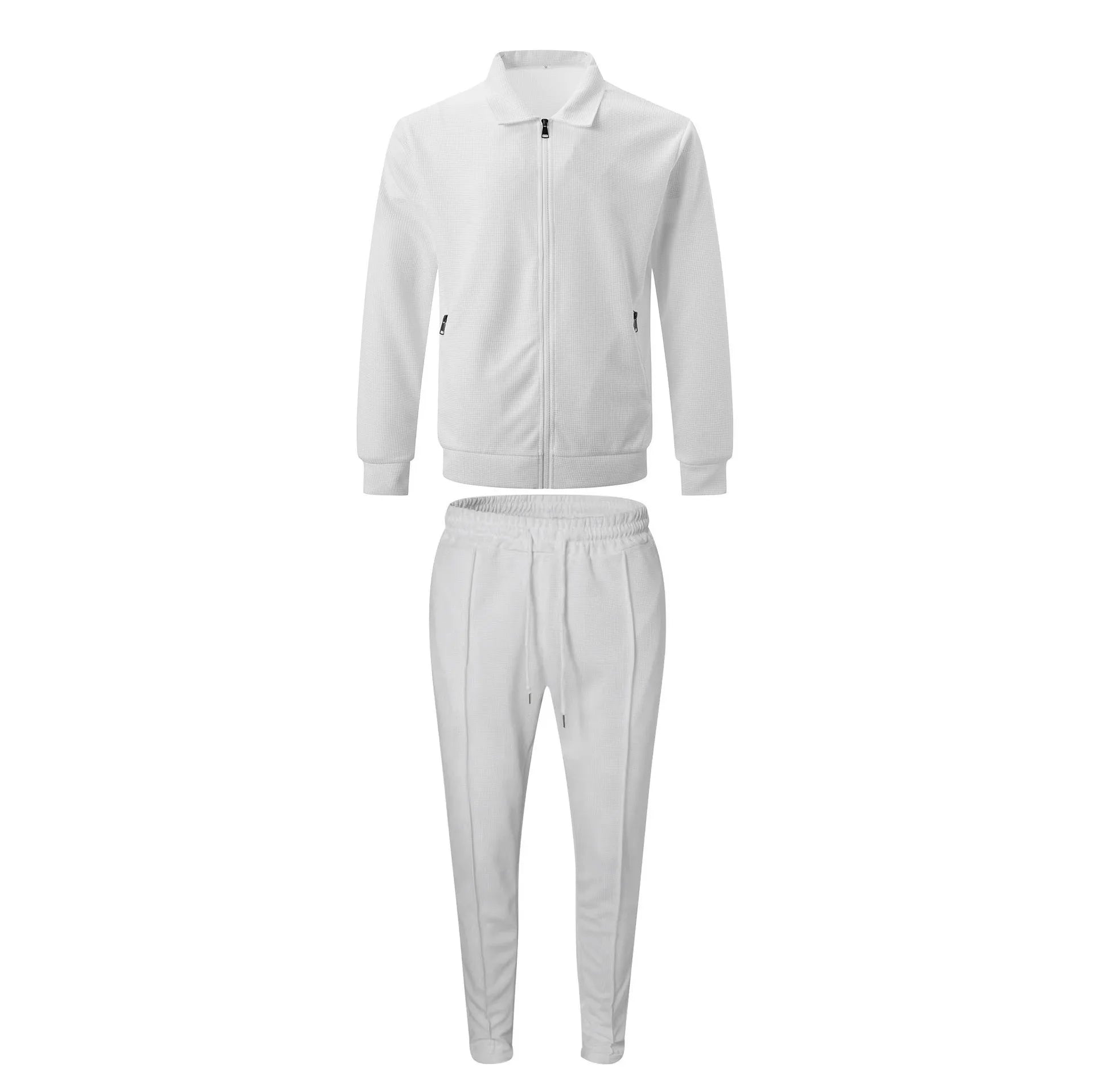 Autumn Zipper Pocket lapel Trendy Jacket + Trousers Men's sportswear Streetwear Set