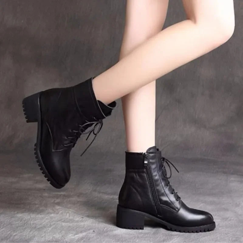 High Quality Ladies Shoes Side Zipper Women's Boots Fashion Cross-tied Modern Boots Women Hot Sale Plus Size Ankle Boots