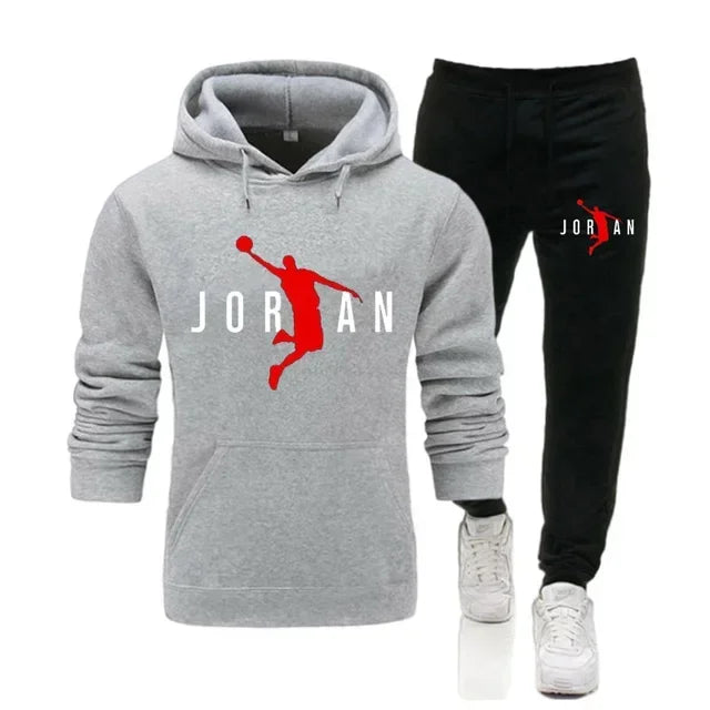 Men's sportswear set, fashionable hoodie jogging pants new outdoor men's casual sweatshirt set, autumn and winter sportswea