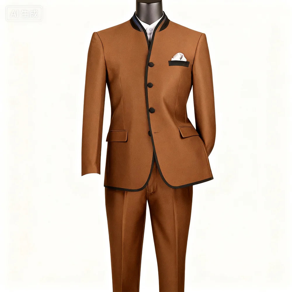 Luxurious Men's Naval Suits High-Quality Business Formal Occasion Unique Single Breasted Special Customizable 2-Piece Tuxedo