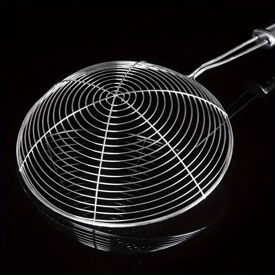 1pc Hot Selling Stainless Steel Strainer Ladle with Handle - Durable Wire Skimmer Spoon for Cooking, Frying & Kitchen Use