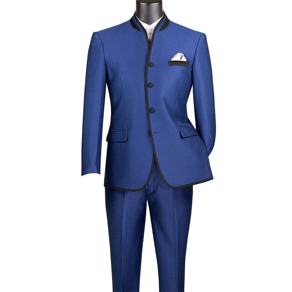 Luxurious Men's Naval Suits High-Quality Business Formal Occasion Unique Single Breasted Special Customizable 2-Piece Tuxedo
