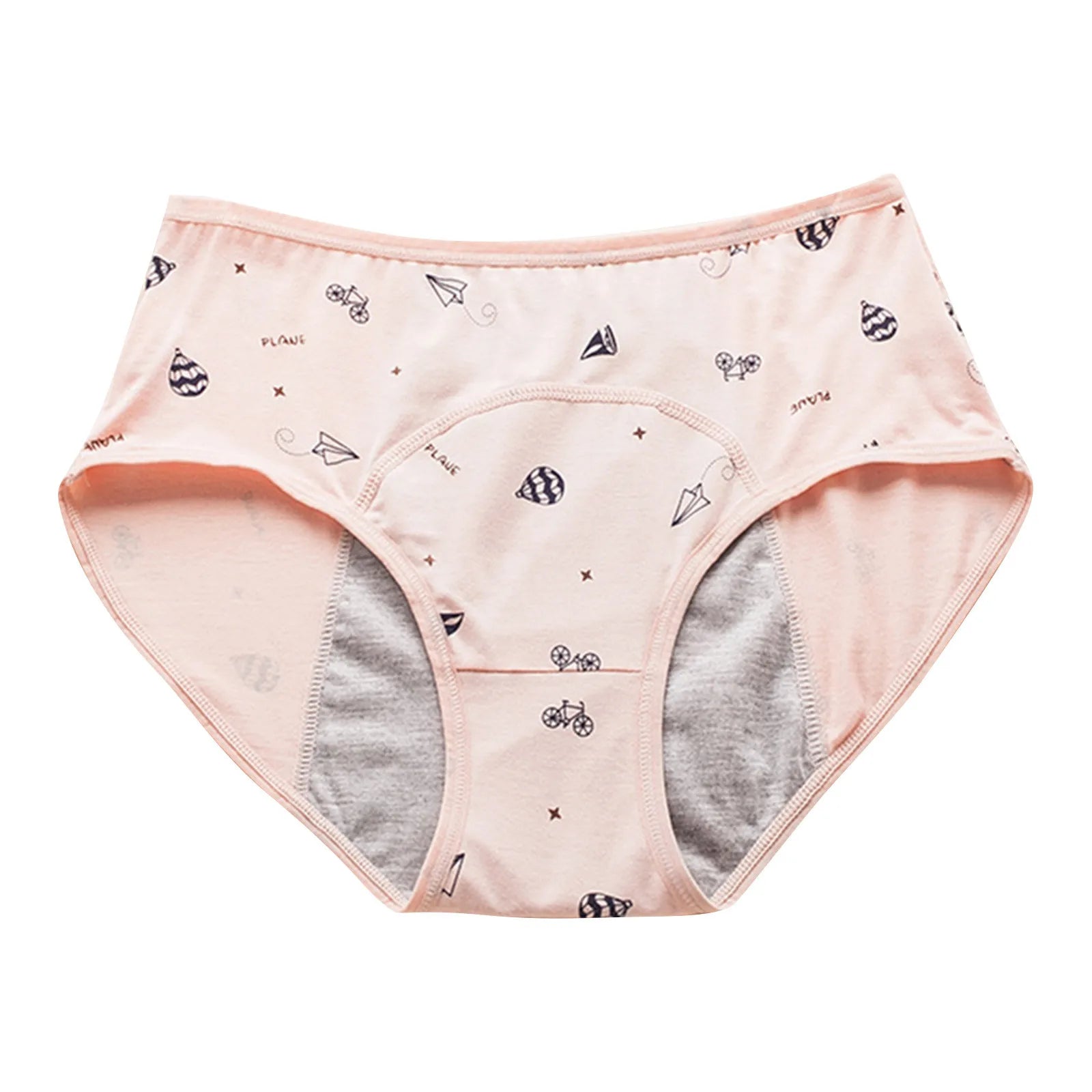Panties for Menstruation Cotton High Waist Period Underwear Panties Cartoon Printed Lightweight Leak Proof Underpants