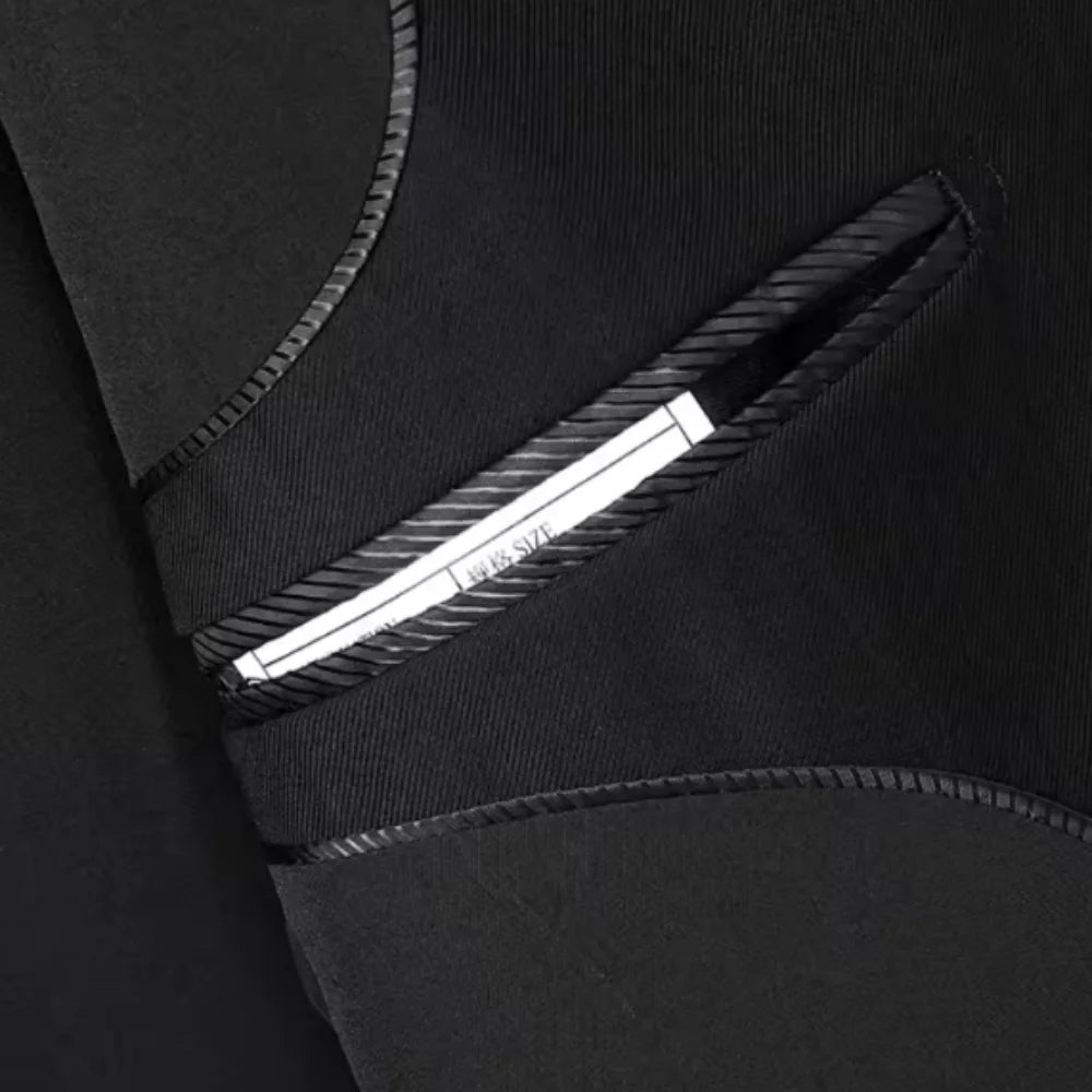 New (Blazer+pants) Men's Fashion Business Gentleman Italian Style Slim Solid Color Professional Suit Wedding Groom Best Man Suit