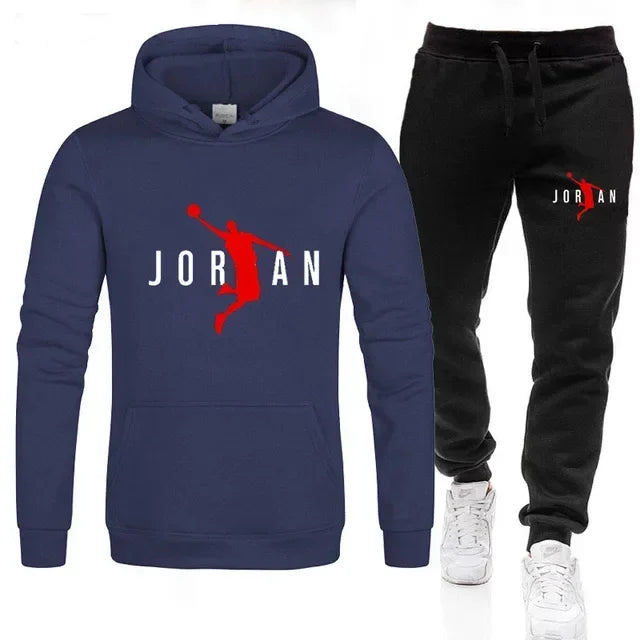 Men's sportswear set, fashionable hoodie jogging pants new outdoor men's casual sweatshirt set, autumn and winter sportswea
