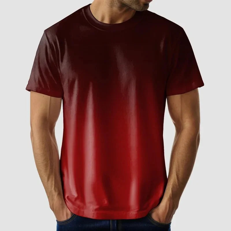 Gradient Colorful 3D Printed T-Shirt For Men Fun Pattern Tees Summer Street Short Sleeve Round Neck Tops Oversized T Shirts