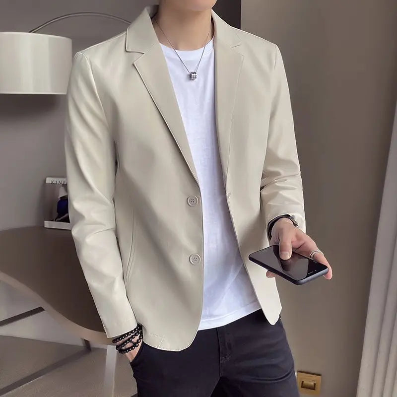 Short Jacket For Men Single Breasted Man Suits And Blazers Black Cropped Fashion Youthful Emo Coats Classic Original New