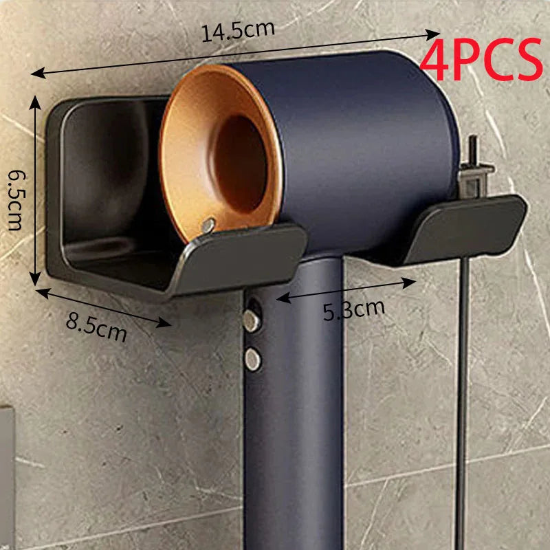 Storage rack hair dryer stand wall mounted hair straightener hair dryer hanger bathroom and toilet storage rack