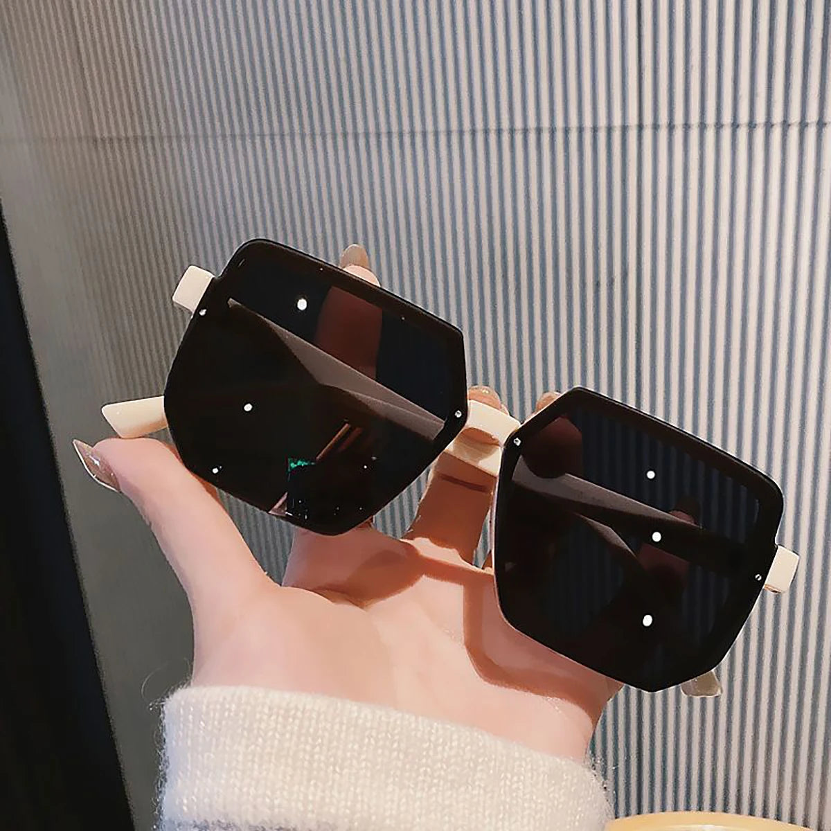 Big Frame Vintage Sunglasses Women Men Brand Square Sun Glasses Retro Eye Glasses Goggle for Male Female Polygon Sunglasses  