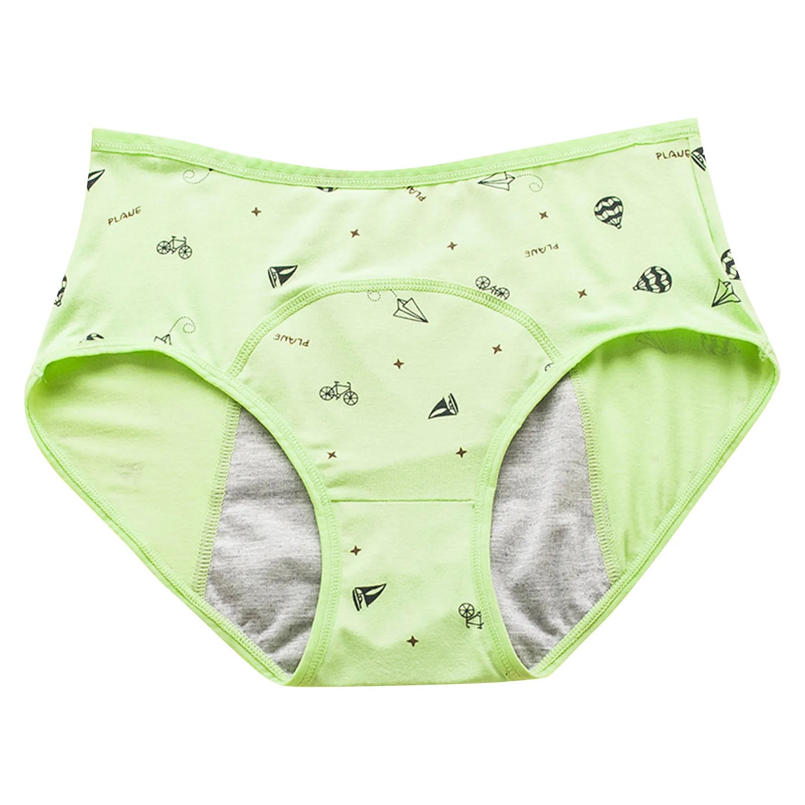 Panties for Menstruation Cotton High Waist Period Underwear Panties Cartoon Printed Lightweight Leak Proof Underpants