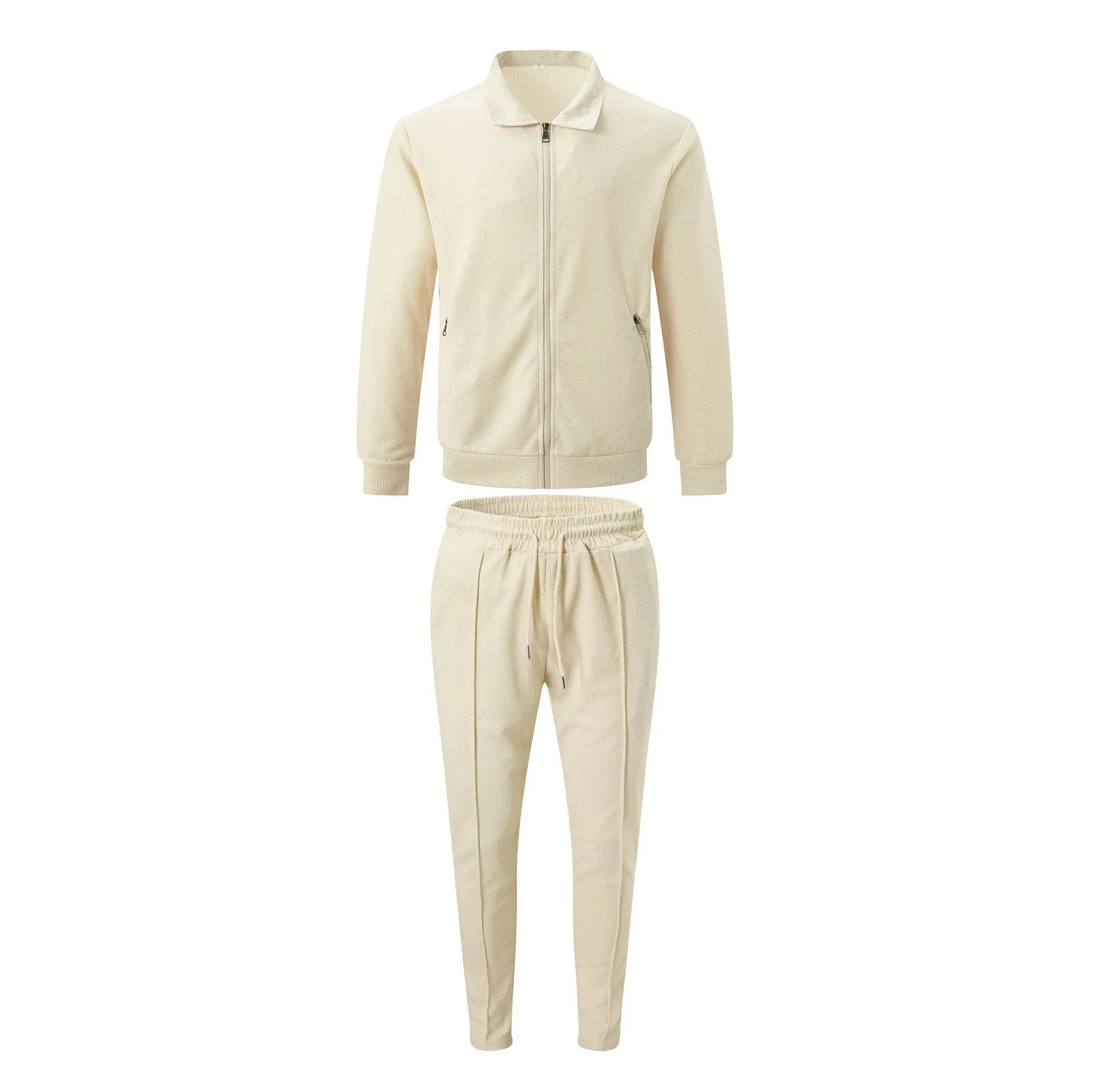 Autumn Zipper Pocket lapel Trendy Jacket + Trousers Men's sportswear Streetwear Set