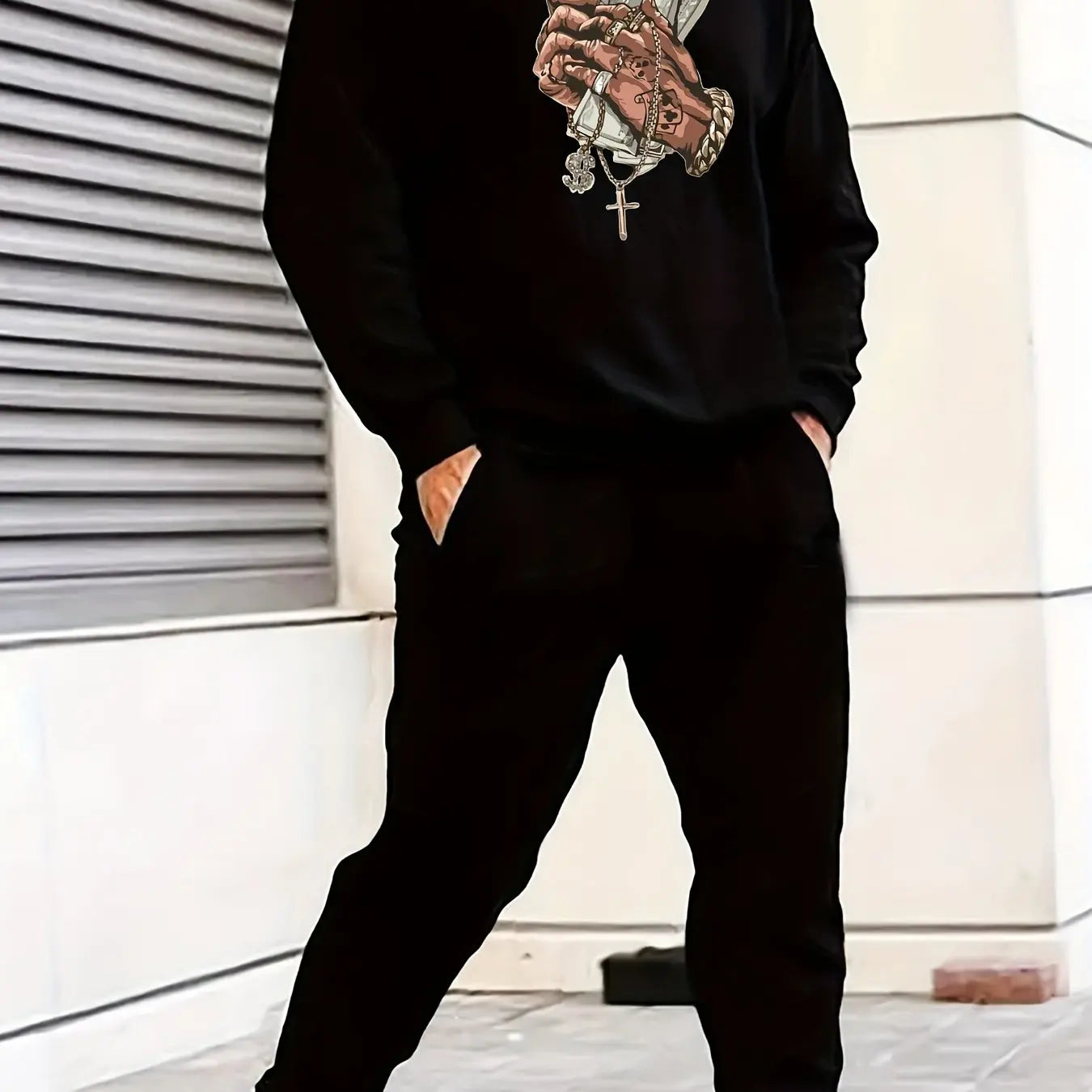 Men's Autumn Winter Sweater Set With Plush Fashion Casual Men's Loose Breathable Pullovers Brand Hoody