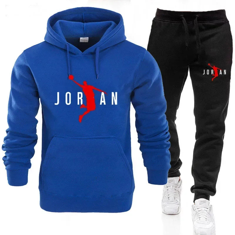 Men's sportswear set, fashionable hoodie jogging pants new outdoor men's casual sweatshirt set, autumn and winter sportswea