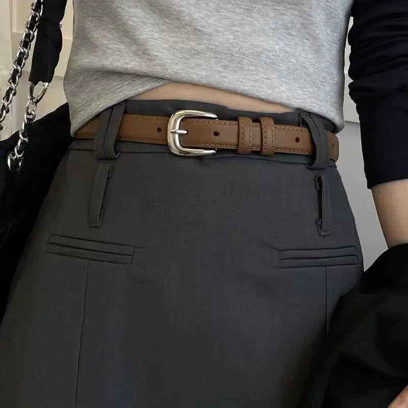 Belt Women's Retro Versatile Trendy Belt New Instagram Style Small Crowd Waist Closing Jeans Belt Women