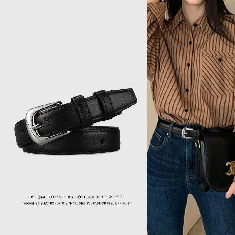 Belt Women's Retro Versatile Trendy Belt New Instagram Style Small Crowd Waist Closing Jeans Belt Women