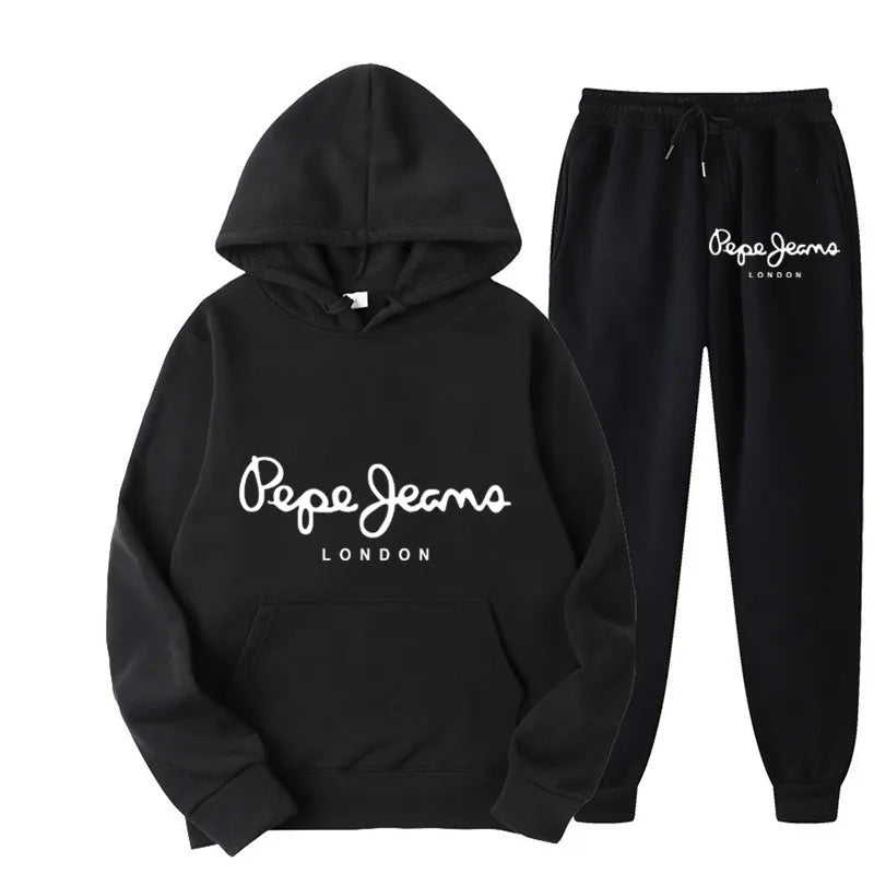 Autumn and winter men's animal printed sportswear top, pants set, hoodie and pants running set suitable for daily shopping