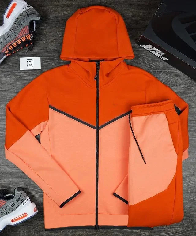 Fashion Casual Men's Wear The United States Spring And Autumn Sports Hoodie Matching Color Sports Two Boutique Sets