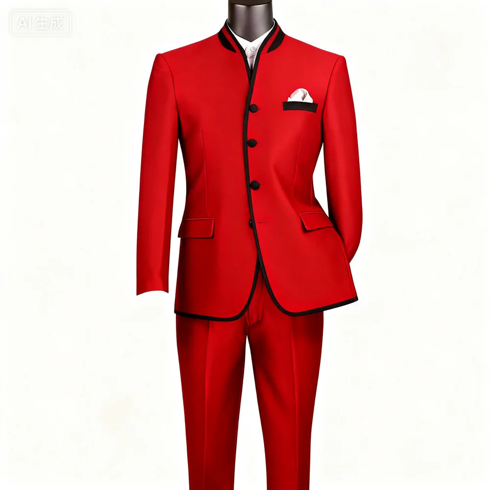 Luxurious Men's Naval Suits High-Quality Business Formal Occasion Unique Single Breasted Special Customizable 2-Piece Tuxedo