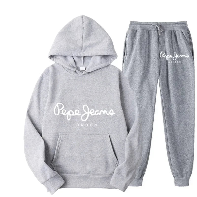 Autumn and winter men's animal printed sportswear top, pants set, hoodie and pants running set suitable for daily shopping