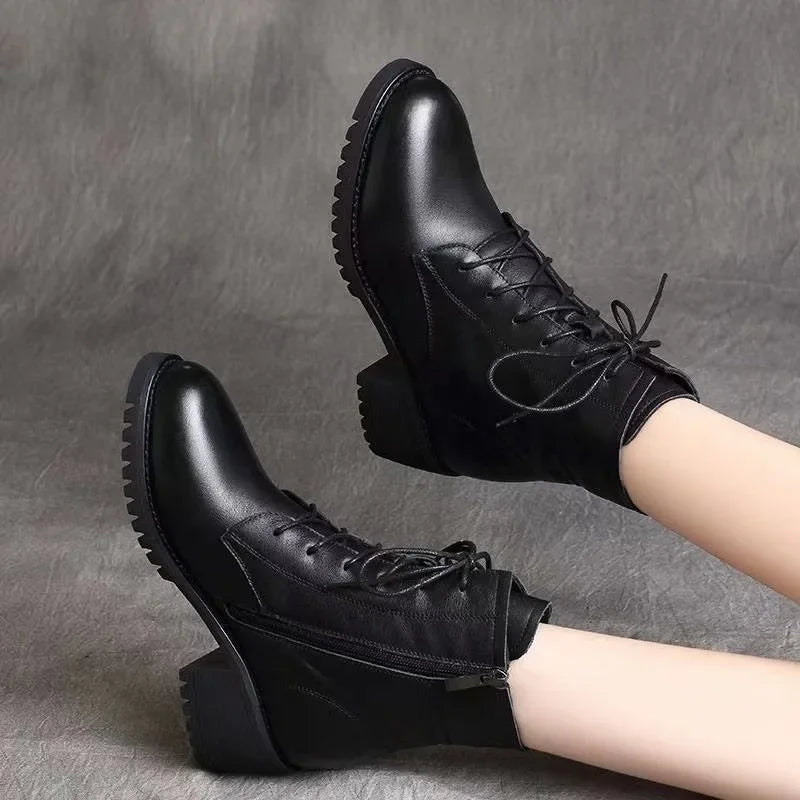 High Quality Ladies Shoes Side Zipper Women's Boots Fashion Cross-tied Modern Boots Women Hot Sale Plus Size Ankle Boots