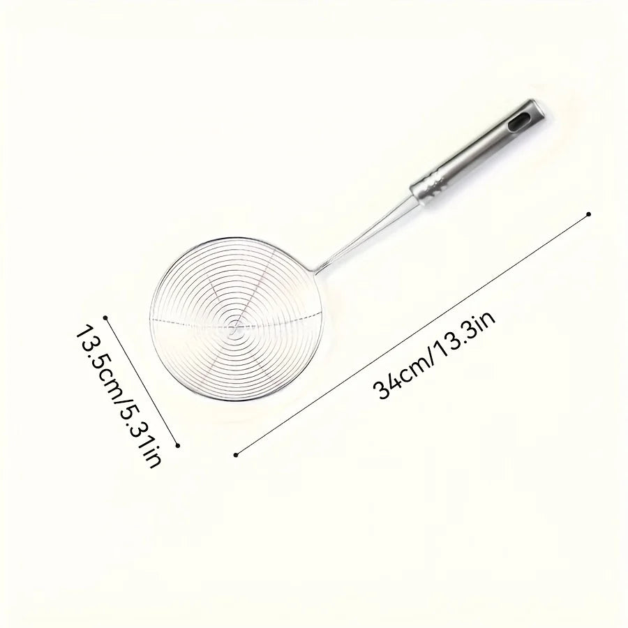 1pc Hot Selling Stainless Steel Strainer Ladle with Handle - Durable Wire Skimmer Spoon for Cooking, Frying & Kitchen Use