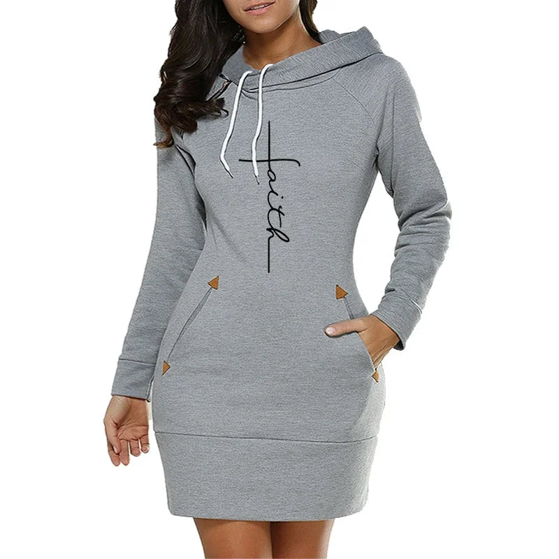 Hoodies Collar Zipper Quality Casual Autumn Winter Daily Hot Sale Womens Simplicity Midi Dresses Comfort Fashion Slim Fit Pocket