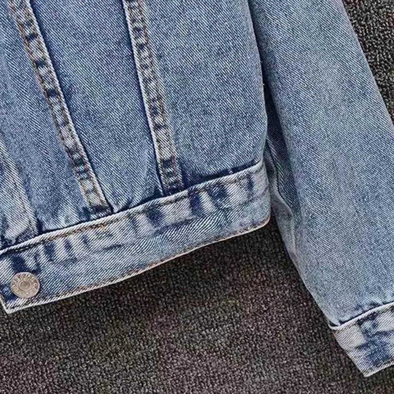 Jackets For Women Winter Women'S Large Denim Jacket Embroidered Pearl Beaded Denim Jacket Coat Jaqueta