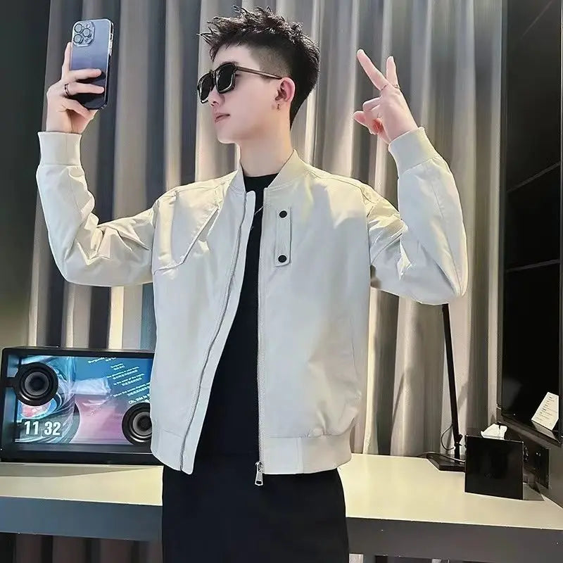 Trendy Hipster Jacket Men's Spring Autumn Baseball Coat Men's Casual Top
