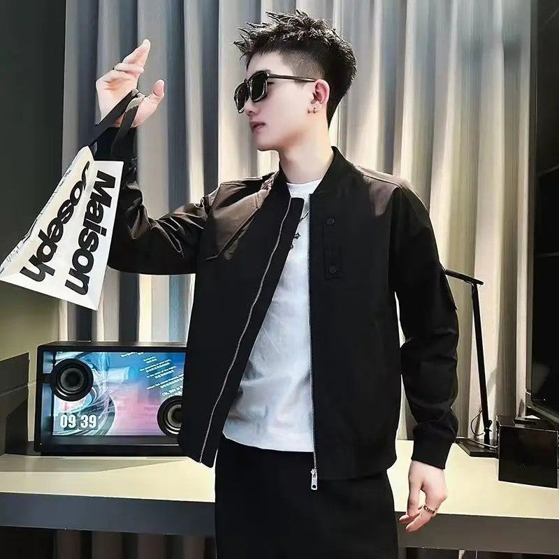 Trendy Hipster Jacket Men's Spring Autumn Baseball Coat Men's Casual Top